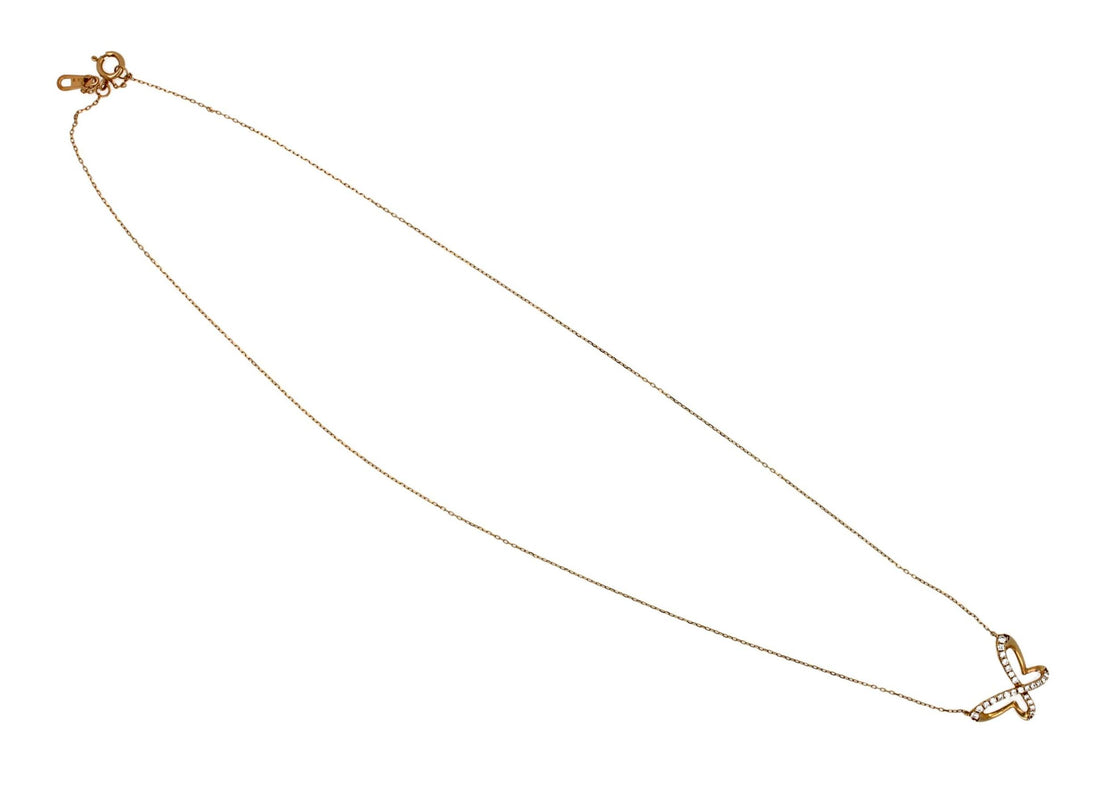 Butterfly Brilliant Cut Fauna Halo Set Pave Set White Diamonds 14 Karat Yellow G