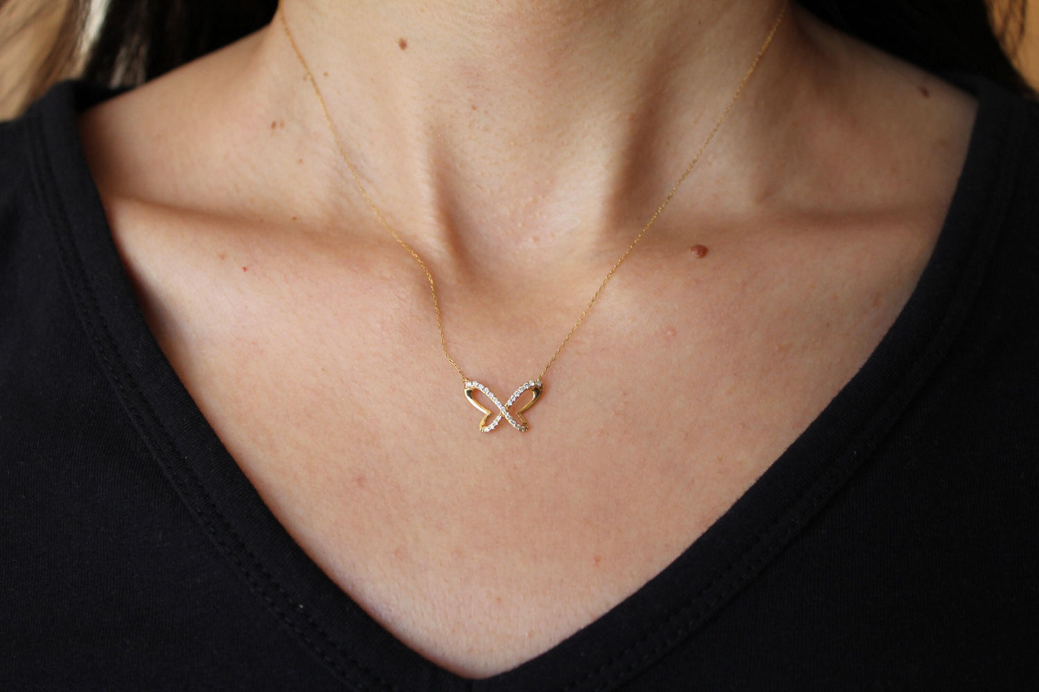 Butterfly Brilliant Cut Fauna Halo Set Pave Set White Diamonds 14 Karat Yellow G