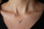 Butterfly Brilliant Cut Fauna Halo Set Pave Set White Diamonds 14 Karat Yellow G