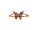 Butterfly Brilliant Cut Fauna Halo жиынтығы Ақ гауһар тастармен безендірілген 18 караттық раушан гүлі