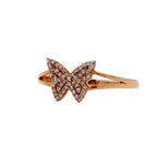 Butterfly Brilliant Cut Fauna Halo жиынтығы Ақ гауһар тастармен безендірілген 18 караттық раушан гүлі