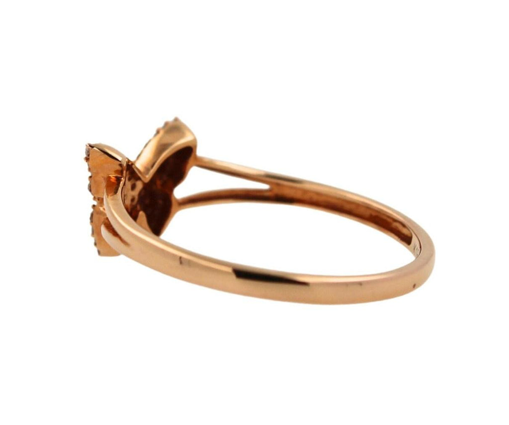 Butterfly Brilliant Cut Fauna Halo жиынтығы Ақ гауһар тастармен безендірілген 18 караттық раушан гүлі