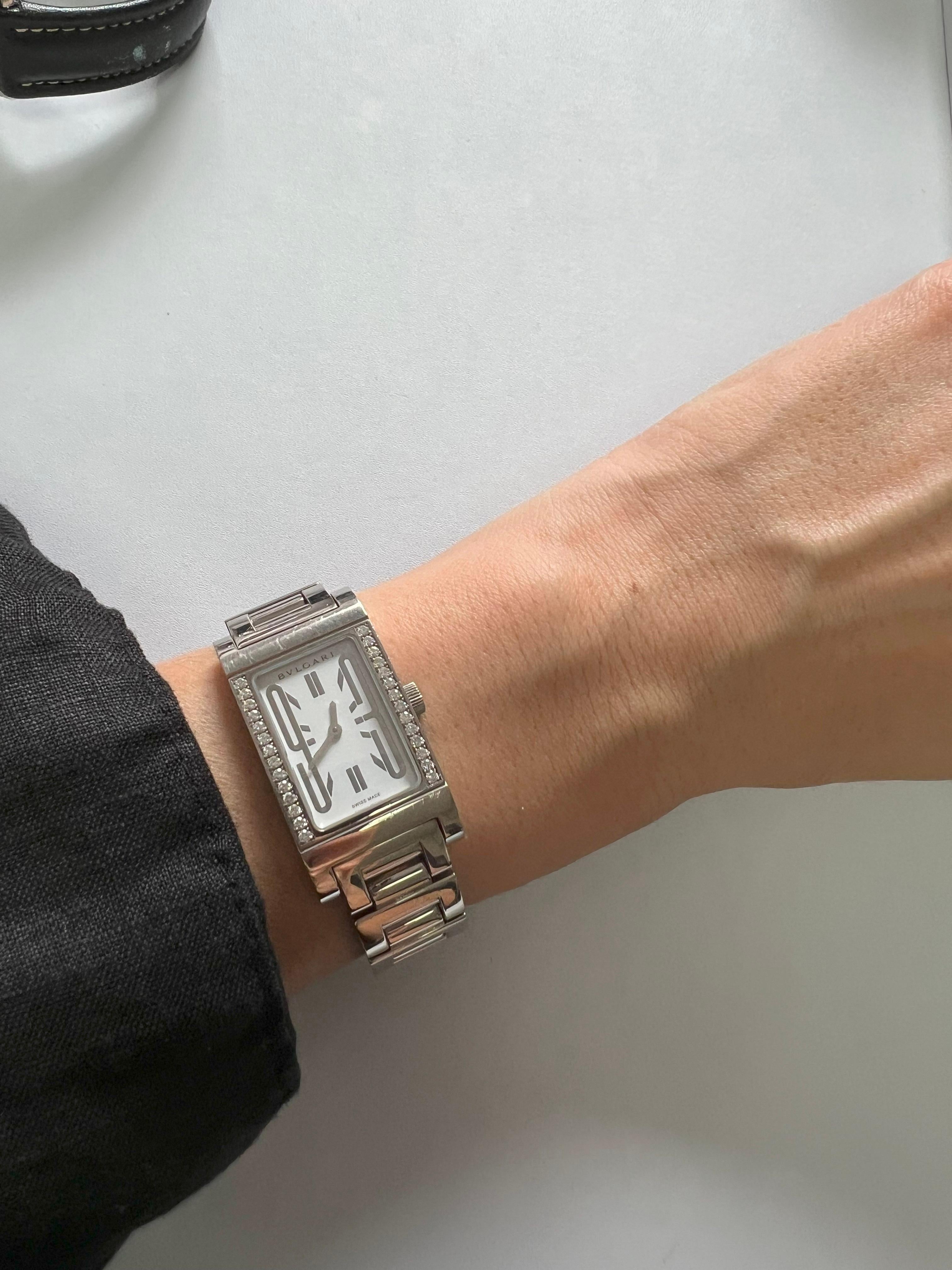 Bvlgari Assioma Diamond Dial 18 Karat White Gold Watch
