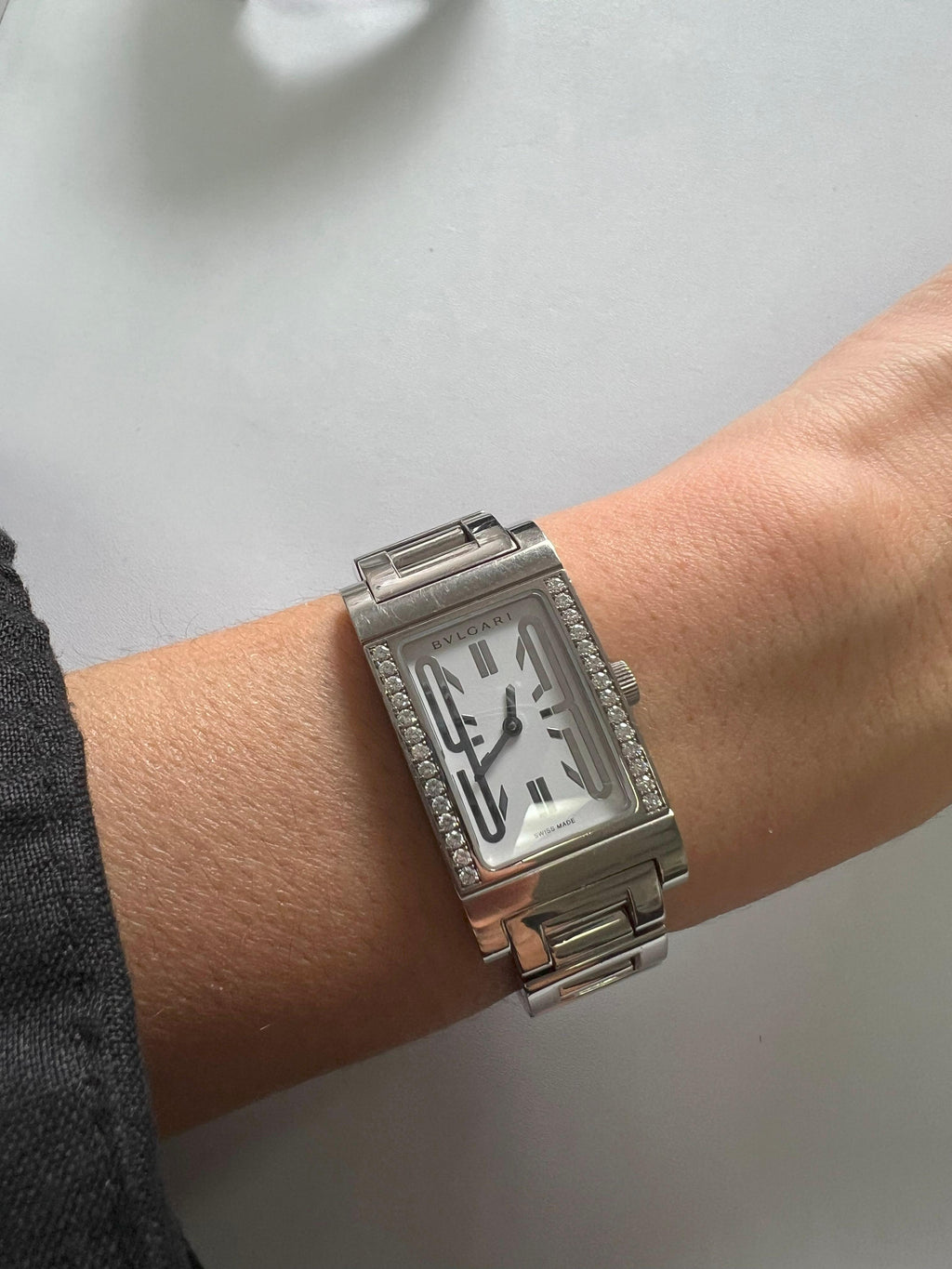 Bvlgari Assioma Diamond Dial 18 Karat White Gold Watch