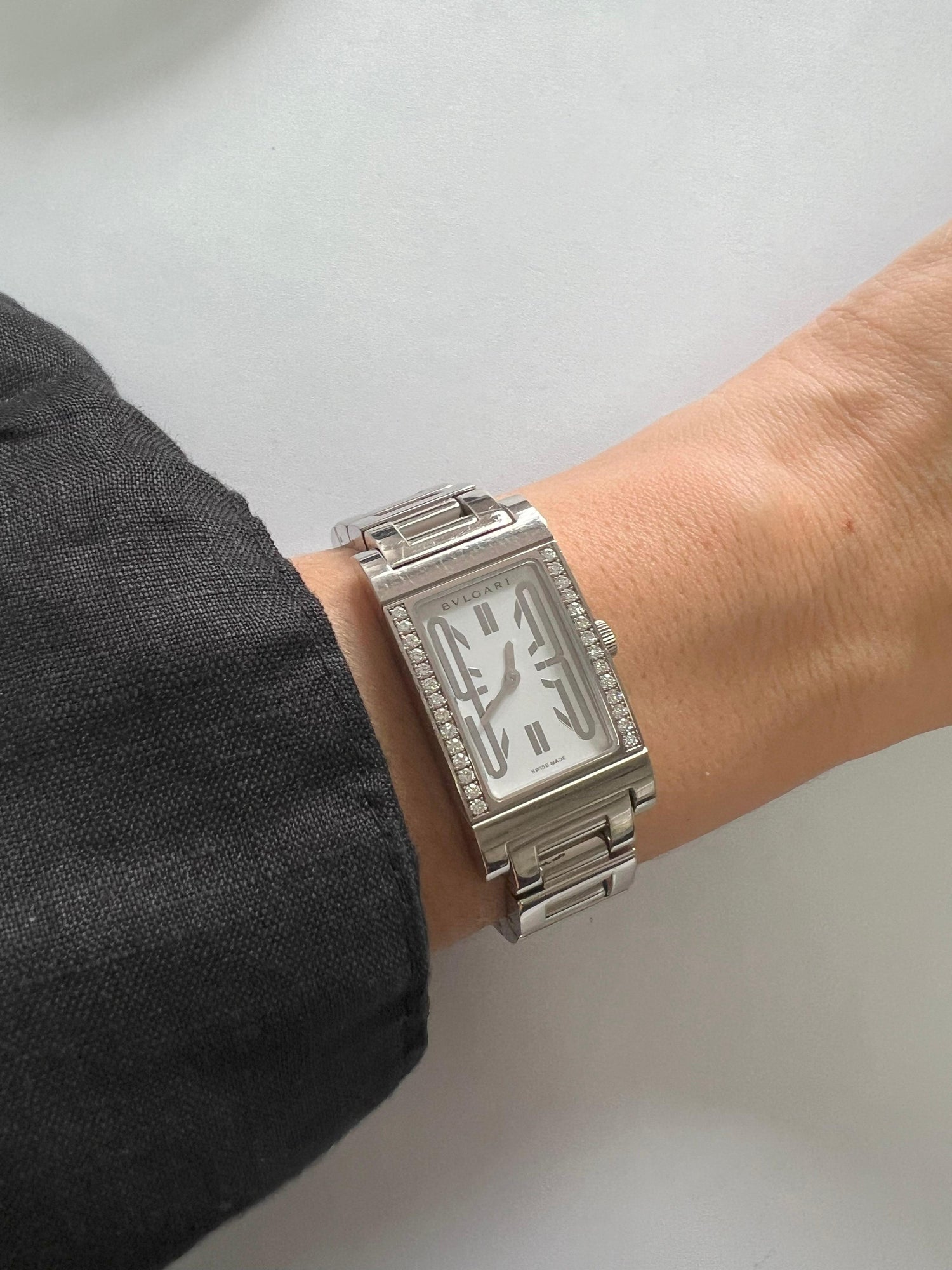 Bvlgari Assioma Diamond Dial 18 Karat White Gold Watch