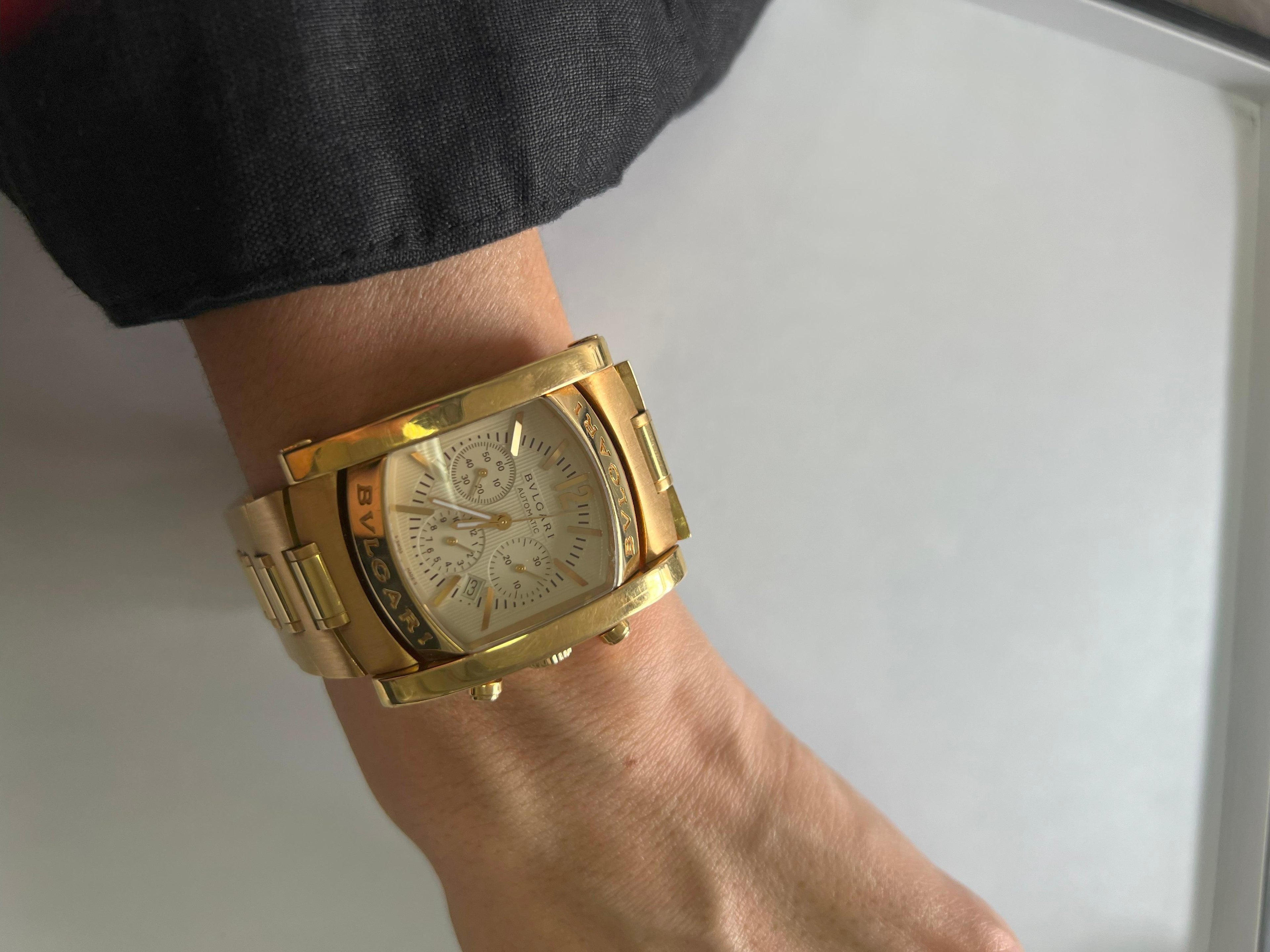 Bvlgari Bulgari Assioma 18 Karat Yellow Gold Large Dial Watch