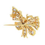 Butterfly Shape Diamonds 18K White Yellow Gold Pin Brooch