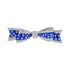 Vintage Style Diamond & Blue Enamel Ribbon Bow 14K White Gold Pin Brooch