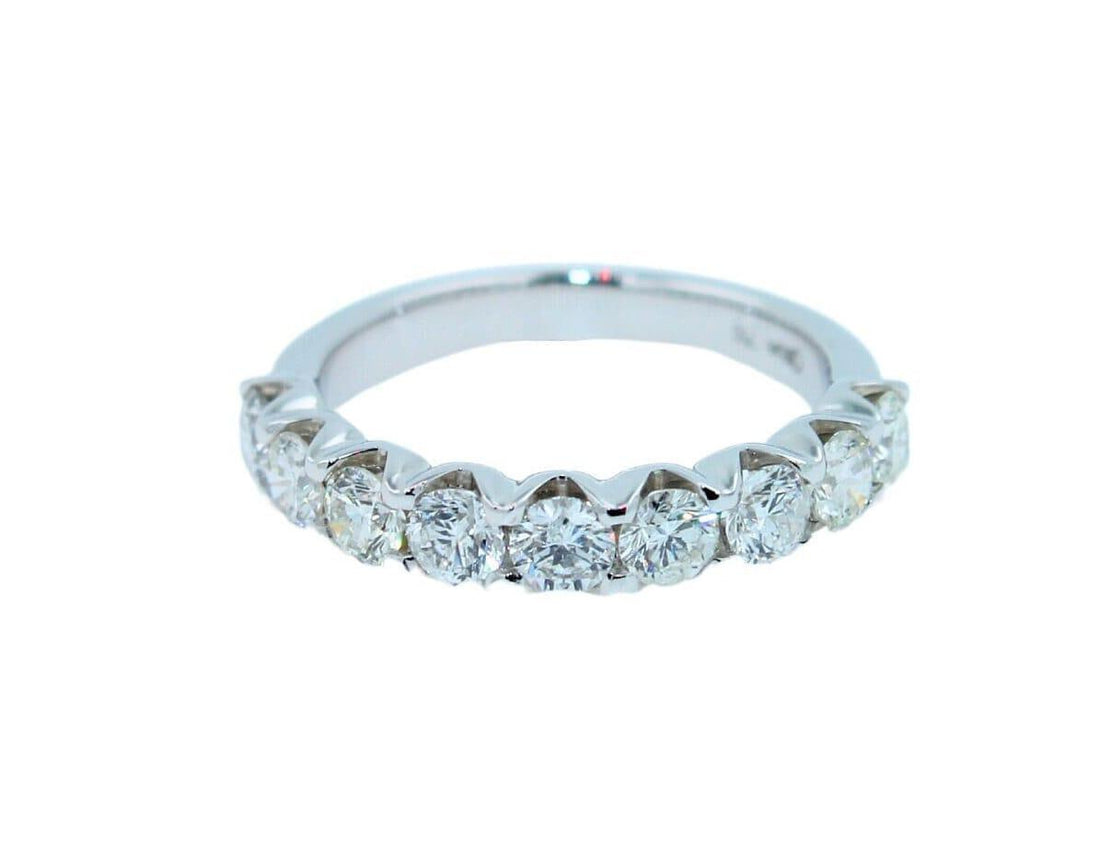 Classic Round Shape Brilliant Cut Diamond U Setting Eternity Stackable Wedding B