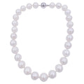Classic Round South Sea White Pearl Short Bead 18K White Gold Diamond Necklace