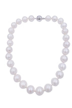 Classic Round South Sea White Pearl Short Bead 18K White Gold Diamond Necklace