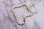 Classic Round South Sea White Pearl Short Bead 18K White Gold Diamond Necklace