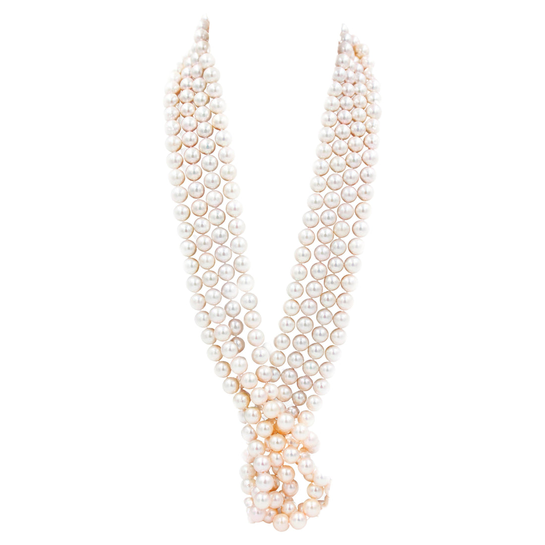 Classic White Cultured Japanese Akoya Pearl Luxury Glow Necklace 48 inches Long