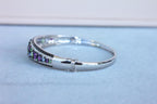 Diamonds Multi Fancy Shape Multi Color Gemstones 14K White Gold Bangle Bracelet