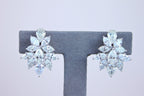 Fancy Shape Brilliant Cut Pear Marquise Diamond Cluster 18K White Gold Earrings