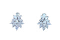 Fancy Shape Brilliant Cut Pear Marquise Diamond Cluster 18K White Gold Earrings