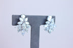 Fancy Shape Brilliant Cut Pear Marquise Diamond Cluster 18K White Gold Earrings