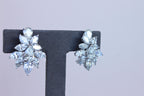 Fancy Shape Brilliant Cut Pear Marquise Diamond Cluster 18K White Gold Earrings
