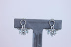 Fancy Shape Brilliant Cut Pear Marquise Diamond Cluster 18K White Gold Earrings