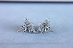 Fancy Shape Brilliant Cut Pear Marquise Diamond Cluster 18K White Gold Earrings