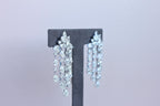 Fancy Shape Pear Round Brilliant Cut Chandelier 18K White Gold Drop Earrings