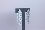Fancy Shape Pear Round Brilliant Cut Chandelier 18K White Gold Drop Earrings