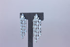 Fancy Shape Pear Round Brilliant Cut Chandelier 18K White Gold Drop Earrings