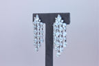 Fancy Shape Pear Round Brilliant Cut Chandelier 18K White Gold Drop Earrings