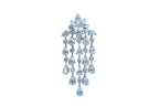 Fancy Shape Pear Round Brilliant Cut Chandelier 18K White Gold Drop Earrings