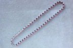 Ruby Diamond Bezel Set Tennis Line 14K White Gold Classic Set Unique Necklace