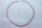 Ruby Diamond Bezel Set Tennis Line 14K White Gold Classic Set Unique Necklace
