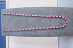 Ruby Diamond Bezel Set Tennis Line 14K White Gold Classic Set Unique Necklace