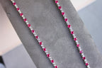 Ruby Diamond Bezel Set Tennis Line 14K White Gold Classic Set Unique Necklace