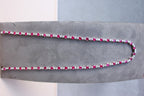 Ruby Diamond Bezel Set Tennis Line 14K White Gold Classic Set Unique Necklace