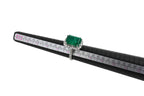 Green Emerald Octagon Cut Rectangle Diamond Halo Baguette 18K White Gold Ring