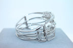 Fancy Shape Rose Cut Diamond Unique Statement Lux 18K White Gold Bangle Bracelet