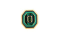 Green Tourmaline Malachite Green Black Enamel 18K Yellow Gold Enamel Unique Ring