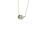 White South Sea Pearl Diamond 18K Gold Satin Brushed Gold Pendant Necklace
