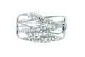 Fancy Shape Rose Cut Diamond Unique Statement Lux 18K White Gold Bangle Bracelet