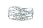 Fancy Shape Rose Cut Diamond Unique Statement Lux 18K White Gold Bangle Bracelet