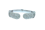 Diamond Round Shape Brilliant Cut Pave Set Lux 18K White Gold Bangle Bracelet
