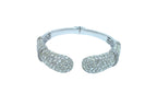 Diamond Round Shape Brilliant Cut Pave Set Lux 18K White Gold Bangle Bracelet