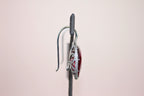 Fancy Pear Tear Drop Pink Red Rubellite Diamond Pave 18K White Gold Earrings