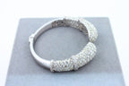 Diamond Round Shape Brilliant Cut Pave Set Lux 18K White Gold Bangle Bracelet