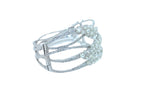 Fancy Shape Rose Cut Diamond Unique Statement Lux 18K White Gold Bangle Bracelet