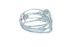 Fancy Shape Rose Cut Diamond Unique Statement Lux 18K White Gold Bangle Bracelet
