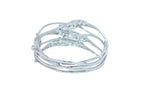Fancy Shape Rose Cut Diamond Unique Statement Lux 18K White Gold Bangle Bracelet