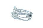 Fancy Shape Rose Cut Diamond Unique Statement Lux 18K White Gold Bangle Bracelet