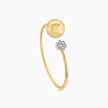 Golden Globe White Diamond 18K Yellow Gold Ball Bangle Bracelet