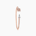 Arrow Symbol White Diamond 18K Rose & White Gold Bangle Bracelet